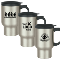 16 Oz. Stainless Steel Travel Mug With Sip-Thru Lid And Plastic Inner Liner